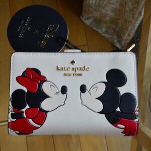Disney X Kate Spade New York Minnie Medium Compact Bifold Wallet KG656
